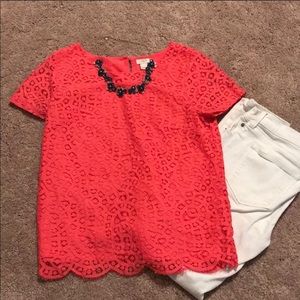 Coral Lace Blouse